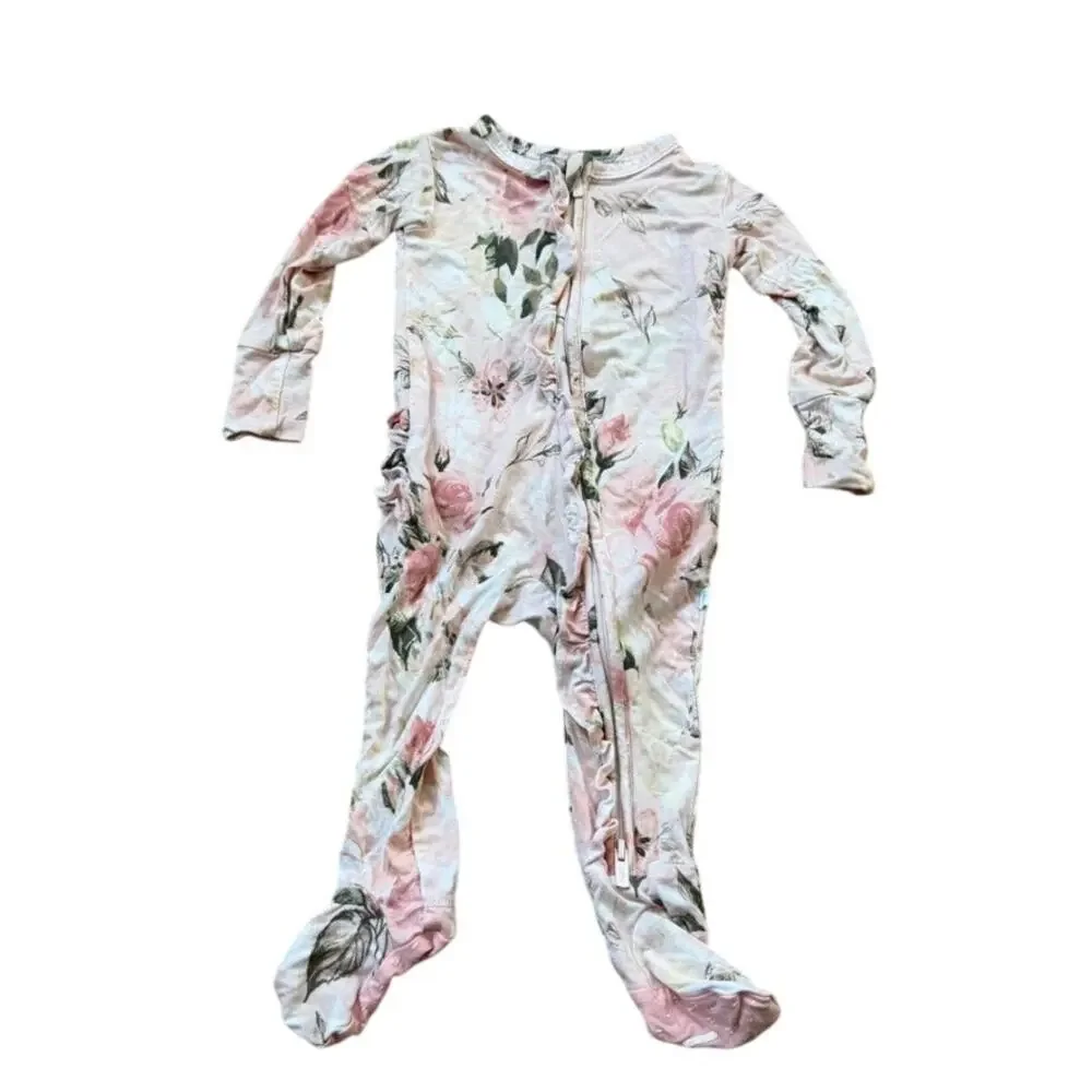 Posh Peanut Size 3-6 Month Bamboo Baby One Piece Ruffle Floral